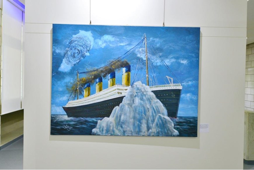 Inaugurating the Lebanese Aboard the Titanic Paintings into  the LERC LMM at NDU 1
