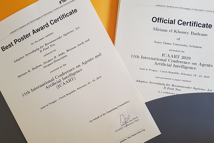 NDU GRADUATE TEAM WINS BEST POSTER AT ICAART