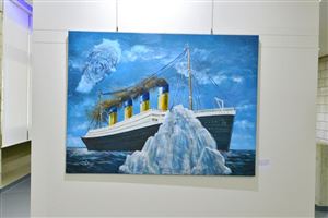 Inaugurating the Lebanese Aboard the Titanic Paintings into  the LERC LMM at NDU 1