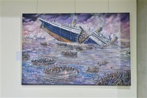 Inaugurating the Lebanese Aboard the Titanic Paintings into  the LERC LMM at NDU 5