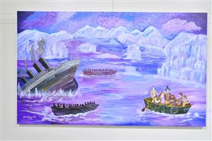 Inaugurating the Lebanese Aboard the Titanic Paintings into  the LERC LMM at NDU 9