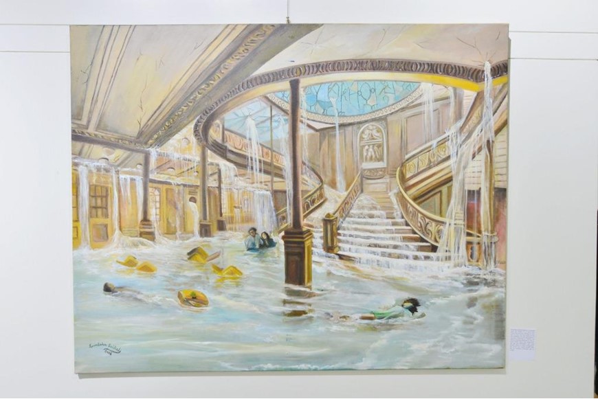 Inaugurating the Lebanese Aboard the Titanic Paintings into  the LERC LMM at NDU 18