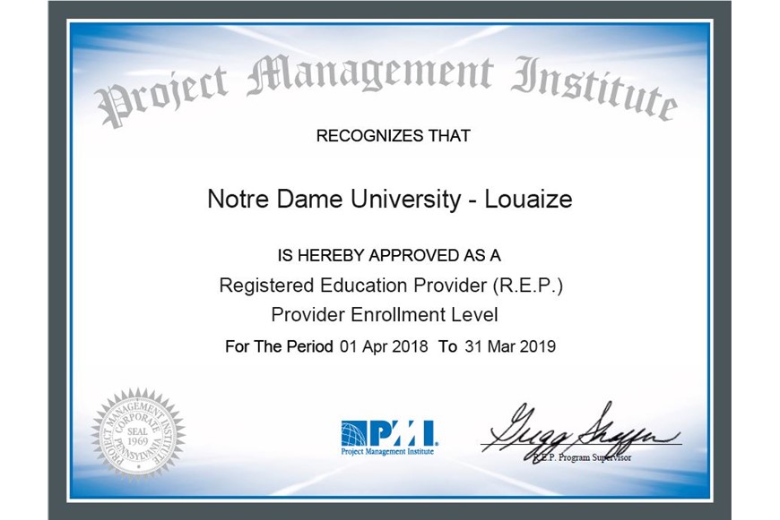 NDU Now Officially a PMI Representative 1