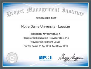 NDU Now Officially a PMI Representative 1